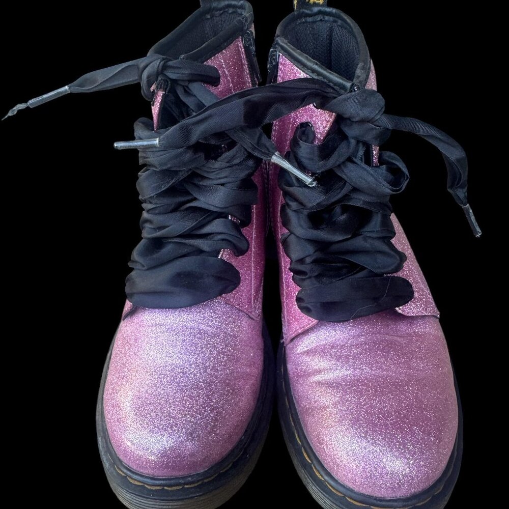 Dr. Martens Kid's Collection - PINK GLITTER SPARKLY BOOTS SIZE 3
